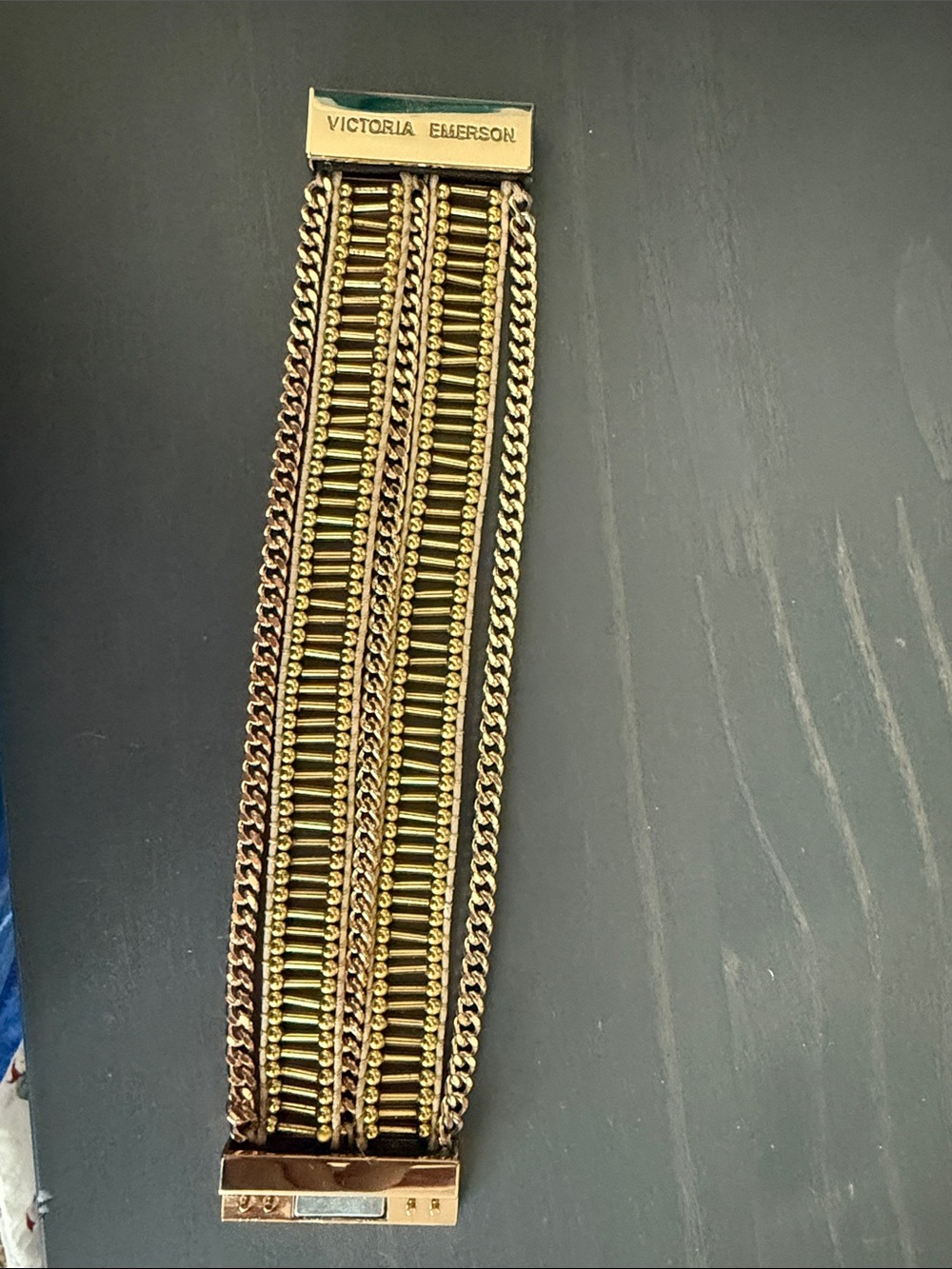 Victoria Emerson Rose Gold Multi-Row Chain Bracelet